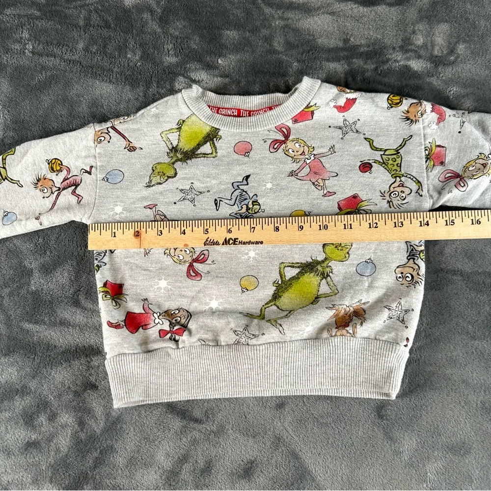 The Grinch 2 Piece‎ Sweat Suit Baby Toddler 2T Joggers & Crewneck Gray